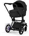 Cybex Passeggino e-Priam Duo Comfort - Telaio Matt Black + Seduta e Navicella Richiudibile Sepia Black Pedane