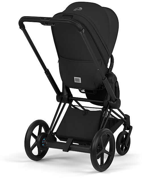 Cybex Passeggino e-Priam Duo Comfort - Telaio Matt Black + Seduta e Navicella Richiudibile Sepia Black Pedane