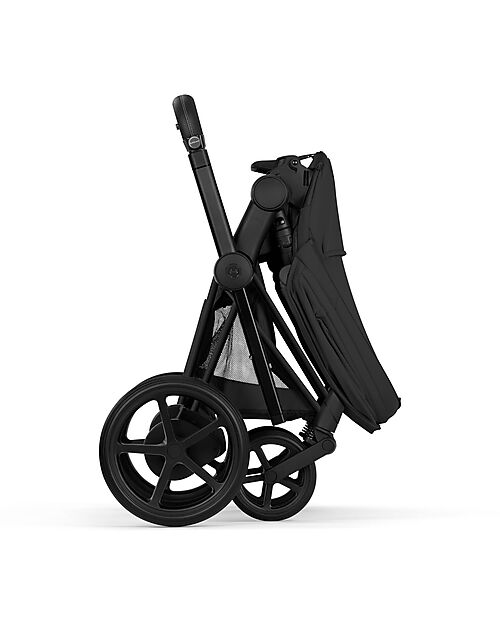 Cybex Passeggino e-Priam Duo Comfort - Telaio Matt Black + Seduta e Navicella Richiudibile Sepia Black Pedane
