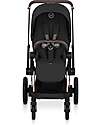 Cybex Passeggino e-Priam Duo Comfort - Telaio Rosegold + Seduta e Navicella Richiudibile Sepia Black Pedane