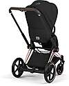 Cybex Passeggino e-Priam Duo Comfort - Telaio Rosegold + Seduta e Navicella Richiudibile Sepia Black Pedane