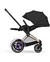 Cybex Passeggino e-Priam Duo Comfort - Telaio Rosegold + Seduta e Navicella Richiudibile Sepia Black Pedane