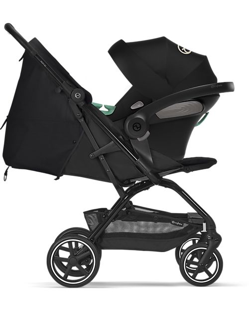 Cybex Passeggino Eezy S+ 2 - Moon Black/Black - dalla Nascita - Mobilità Eccezionale! Passeggini Leggeri
