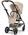 Cybex Passeggino Eezy S Twist + 2 - Almond Beige - Telaio Nero - Seduta Rotante a 360° Passeggini Leggeri