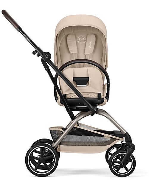 Cybex Passeggino Eezy S Twist + 2 - Almond Beige - Telaio Nero - Seduta Rotante a 360° Passeggini Leggeri