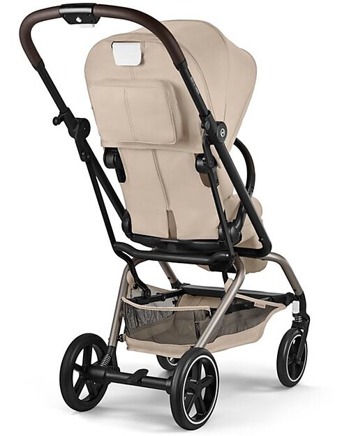 Cybex Passeggino Eezy S Twist + 2 - Almond Beige - Telaio Nero - Seduta Rotante a 360° Passeggini Leggeri