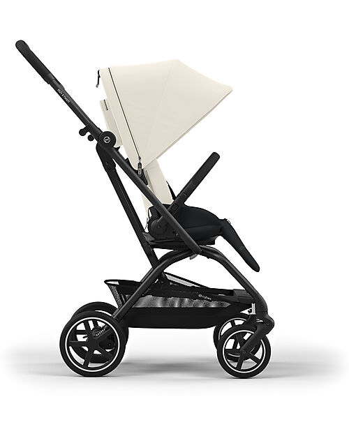 Cybex Passeggino Eezy S Twist + 2 - Canvas White - Telaio Nero - Seduta Rotante a 360° Passeggini Classici