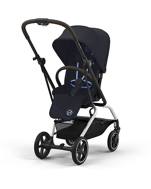 Cybex Passeggino Eezy S Twist + 2 - Dark Blue - Telaio Silver - Seduta Rotante a 360° Passeggini Classici