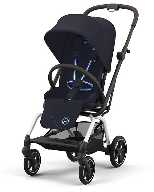 Cybex Passeggino Eezy S Twist + 2 - Dark Blue - Telaio Silver - Seduta Rotante a 360° Passeggini Classici