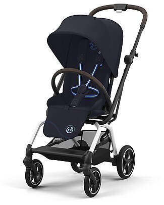 Cybex Passeggino Eezy S Twist + 2 - Dark Blue - Telaio Silver - Seduta Rotante a 360° Passeggini Classici