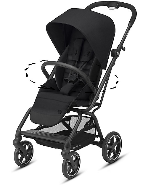 Cybex Passeggino Eezy S Twist+ 2 - Deep Black - Rotazione Fronte Strada/Genitore Passeggini Leggeri