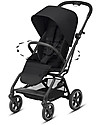 Cybex Passeggino Eezy S Twist+ 2 - Deep Black - Rotazione Fronte Strada/Genitore Passeggini Leggeri