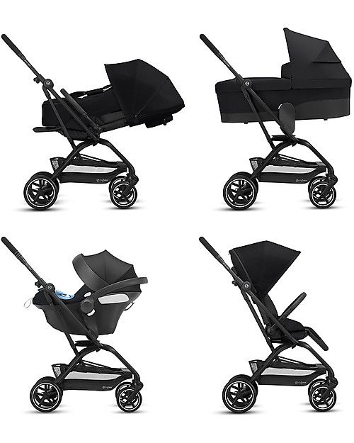 Cybex Passeggino Eezy S Twist+ 2 - Deep Black - Rotazione Fronte Strada/Genitore Passeggini Leggeri