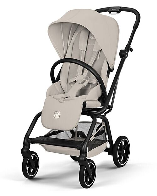 Cybex Passeggino Eezy S Twist + 2 - Dune Grey - Telaio Nero - Seduta Rotante a 360° Passeggini Leggeri