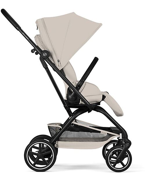 Cybex Passeggino Eezy S Twist + 2 - Dune Grey - Telaio Nero - Seduta Rotante a 360° Passeggini Leggeri