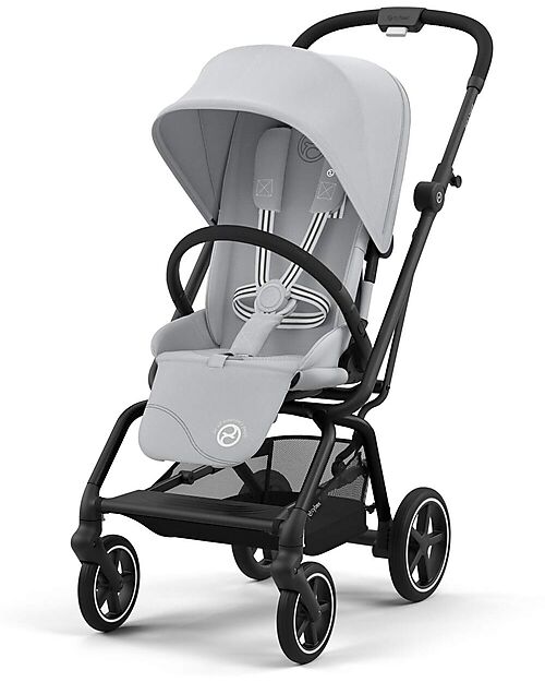 Cybex Passeggino Eezy S Twist + 2 - Fog Grey - Telaio Nero - Seduta Rotante a 360° Passeggini Classici