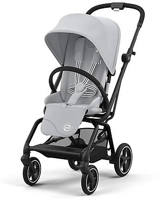 Cybex Passeggino Eezy S Twist + 2 - Fog Grey - Telaio Nero - Seduta Rotante a 360° Passeggini Classici