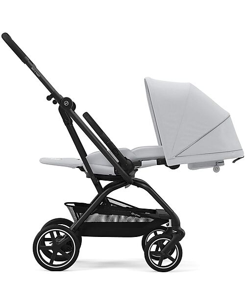 Cybex Passeggino Eezy S Twist + 2 - Fog Grey - Telaio Nero - Seduta Rotante a 360° Passeggini Classici