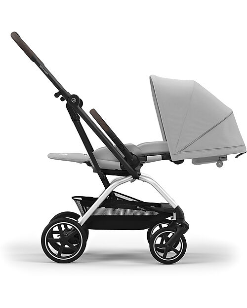 Cybex Passeggino Eezy S Twist + 2 - Fog Grey - Telaio Silver - Seduta Rotante a 360° Passeggini Classici