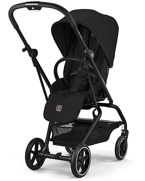 Cybex Passeggino Eezy S Twist + 2 - Magic Black - Telaio Nero - Seduta Rotante a 360° Passeggini Leggeri