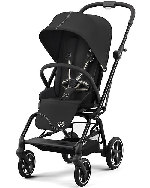 Cybex Passeggino Eezy S Twist+ 2 - Moon Black/Black - Rotazione Fronte Strada/Genitore - dalla Nascita Passeggini Leggeri