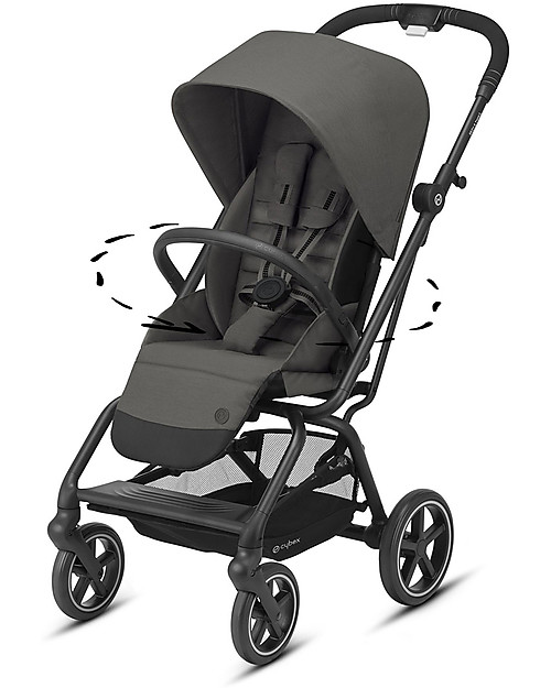 Cybex Passeggino Eezy S Twist+ 2 - Soho Grey - Rotazione Fronte Strada/Genitore Passeggini Leggeri