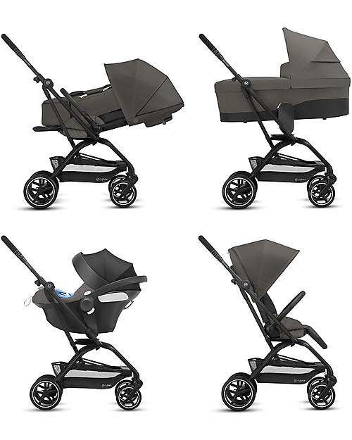 Cybex Passeggino Eezy S Twist+ 2 - Soho Grey - Rotazione Fronte Strada/Genitore Passeggini Leggeri