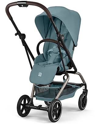 Cybex Passeggino Eezy S Twist + 2 - Stormy Blue - Telaio Nero - Seduta Rotante a 360° Passeggini Leggeri