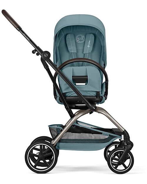 Cybex Passeggino Eezy S Twist + 2 - Stormy Blue - Telaio Nero - Seduta Rotante a 360° Passeggini Leggeri