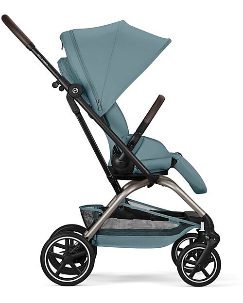 Cybex Passeggino Eezy S Twist + 2 - Stormy Blue - Telaio Nero - Seduta Rotante a 360° Passeggini Leggeri