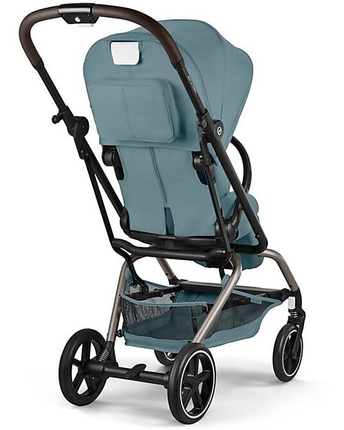 Cybex Passeggino Eezy S Twist + 2 - Stormy Blue - Telaio Nero - Seduta Rotante a 360° Passeggini Leggeri