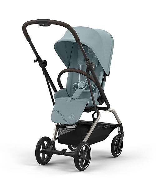 Cybex Passeggino Eezy S Twist + 2 - Stormy Blue - Telaio Taupe - Seduta Rotante a 360° Passeggini Classici