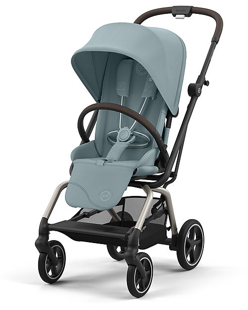 Cybex Passeggino Eezy S Twist + 2 - Stormy Blue - Telaio Taupe - Seduta Rotante a 360° Passeggini Classici