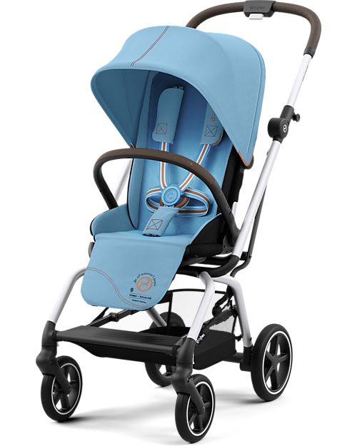 Cybex Passeggino Eezy S Twist+ 2 - Versione Plus - Beach Blue/Turquoise - Rotazione Fronte Strada/Genitore - dalla Nascita Passeggini Leggeri