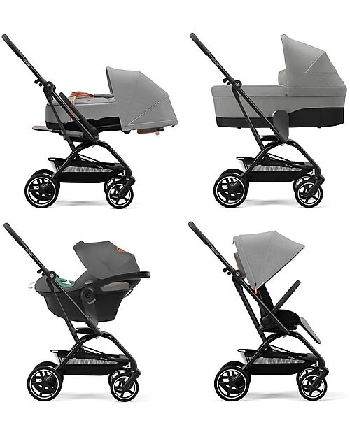 Cybex Passeggino Eezy S Twist+ 2 - Versione Plus - Lava Grey/Mid Grey - Rotazione Fronte Strada/Genitore - dalla Nascita Passeggini Leggeri