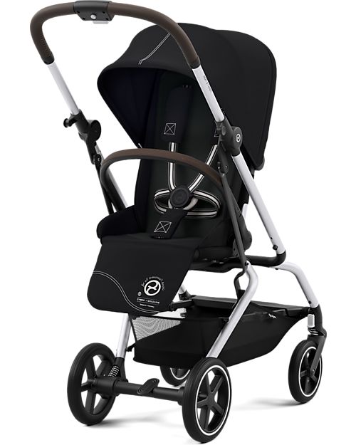 Cybex Passeggino Eezy S Twist+ 2 - Versione Plus - Moon Black/Black - Rotazione Fronte Strada/Genitore - dalla Nascita Passeggini Leggeri