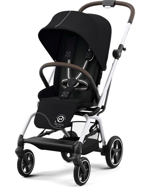 Cybex Passeggino Eezy S Twist+ 2 - Versione Plus - Moon Black/Black - Rotazione Fronte Strada/Genitore - dalla Nascita Passeggini Leggeri