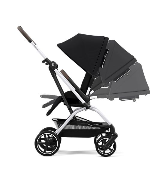 Cybex Passeggino Eezy S Twist+ 2 - Versione Plus - Moon Black/Black - Rotazione Fronte Strada/Genitore - dalla Nascita Passeggini Leggeri