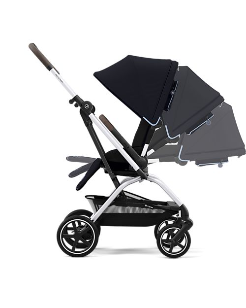Cybex Passeggino Eezy S Twist+ 2 - Versione Plus - Ocean Blue/Navy Blue - Rotazione Fronte Strada/Genitore - dalla Nascita Passeggini Leggeri