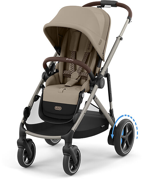 Cybex Passeggino Elettrico E-Gazelle S - Almond Beige - dalla Nascita ai 4 Anni - Multifunzionale Passeggini Gemellari