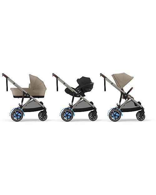 Cybex Passeggino Elettrico E-Gazelle S - Almond Beige - dalla Nascita ai 4 Anni - Multifunzionale Passeggini Gemellari
