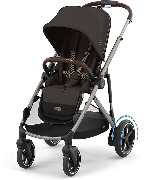 Cybex Passeggino Elettrico E-Gazelle S - Chocolate Brown - dalla Nascita ai 4 Anni - Multifunzionale Passeggini Gemellari