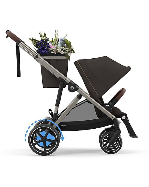 Cybex Passeggino Elettrico E-Gazelle S - Chocolate Brown - dalla Nascita ai 4 Anni - Multifunzionale Passeggini Gemellari