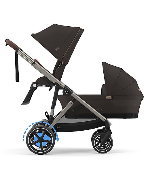 Cybex Passeggino Elettrico E-Gazelle S - Chocolate Brown - dalla Nascita ai 4 Anni - Multifunzionale Passeggini Gemellari