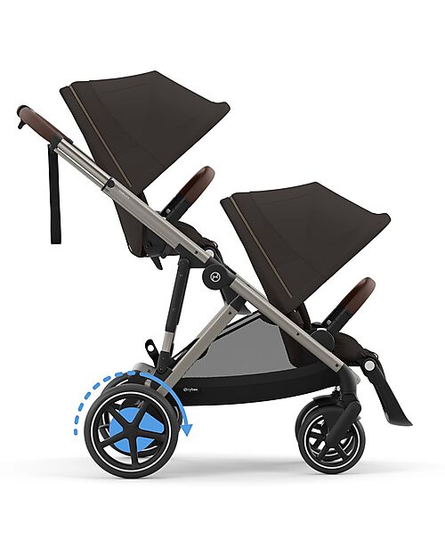 Cybex Passeggino Elettrico E-Gazelle S - Chocolate Brown - dalla Nascita ai 4 Anni - Multifunzionale Passeggini Gemellari