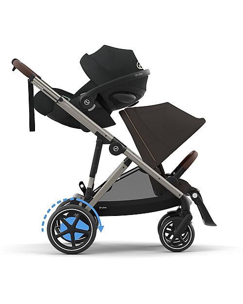 Cybex Passeggino Elettrico E-Gazelle S - Chocolate Brown - dalla Nascita ai 4 Anni - Multifunzionale Passeggini Gemellari