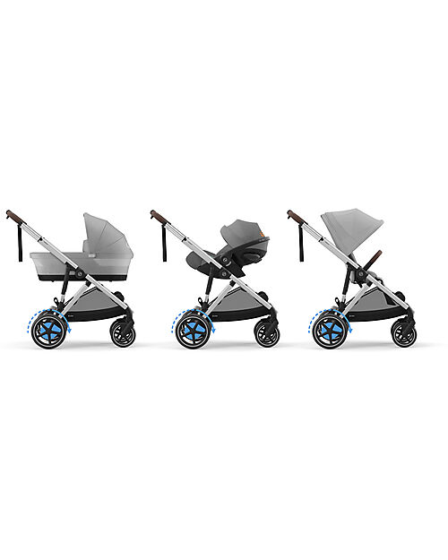 Cybex Passeggino Elettrico E-Gazelle S - Mid Grey - dalla Nascita ai 4 Anni - Multifunzionale Passeggini Gemellari