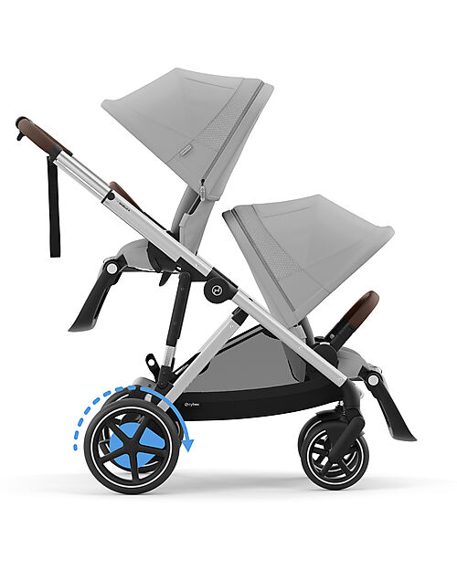 Cybex Passeggino Elettrico E-Gazelle S - Mid Grey - dalla Nascita ai 4 Anni - Multifunzionale Passeggini Gemellari