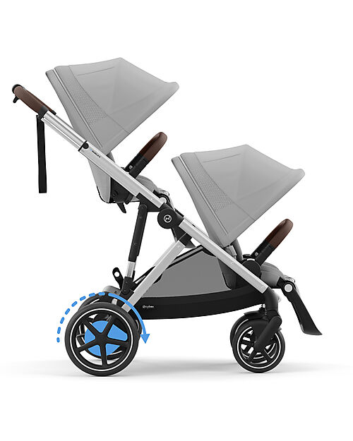 Cybex Passeggino Elettrico E-Gazelle S - Mid Grey - dalla Nascita ai 4 Anni - Multifunzionale Passeggini Gemellari