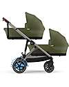 Cybex Passeggino Elettrico E-Gazelle S - Moss Green/Khaki - dalla Nascita ai 4 Anni - Multifunzionale Passeggini Gemellari